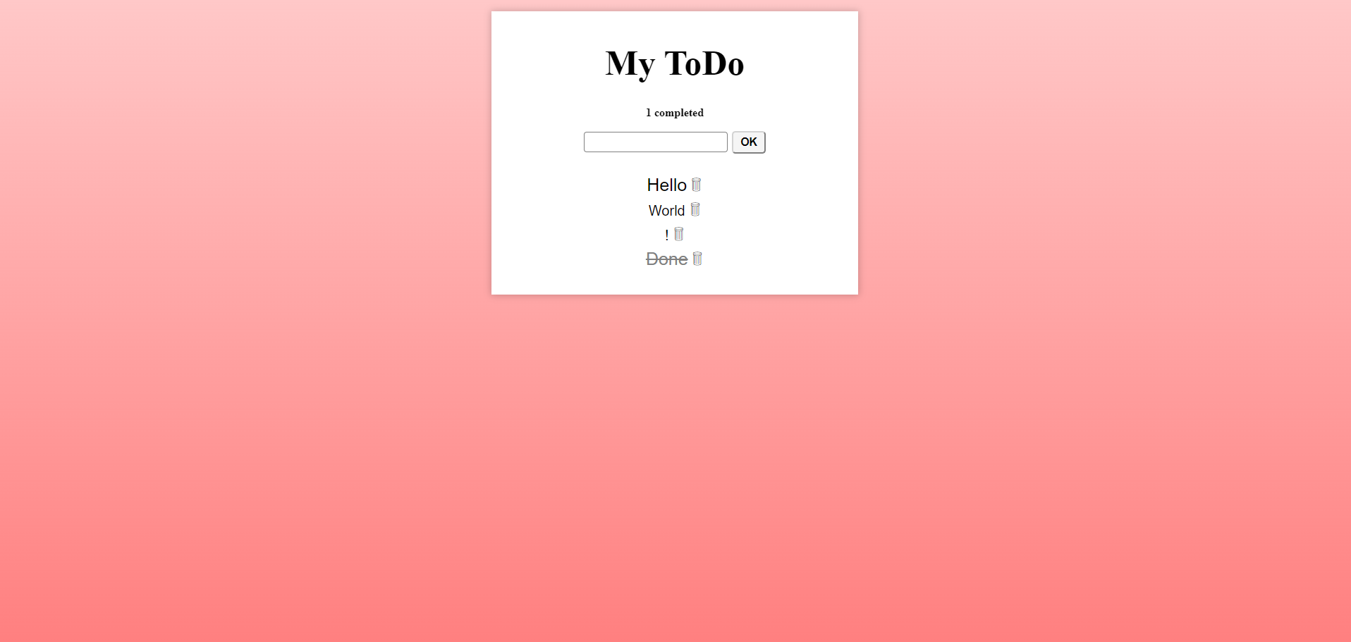 Todo List skärmbild